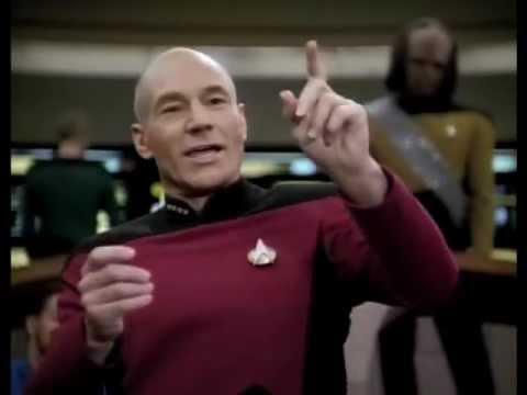 Captain Picard Battles Daimon Tog for Lwaxana Troi