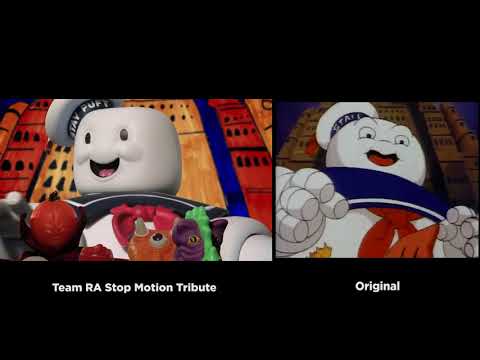 The Real Ghostbusters Intro vs Stop Motion Tribute Afterlife