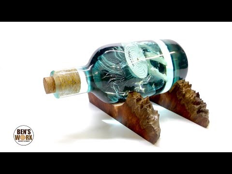 Star Trek ship in a bottle - Epoxy Resin Art