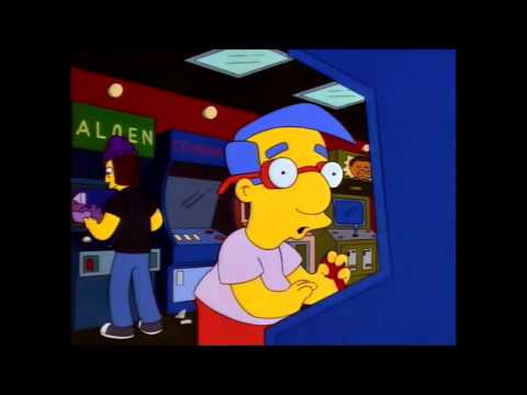 Millhouse playing Waterworld video game