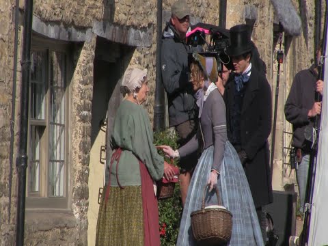 Doctor Thorne. Stefanie Martini Cast And Crew Filming On Location At Castle Combe.
