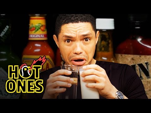 Trevor Noah Rides a Pain Rollercoaster While Eating Spicy Wings | Hot Ones