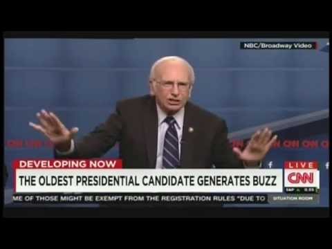 Larry David nails it as Bernie Sanders in &quot;Saturday Night Live&quot; skit (October 19, 2015)