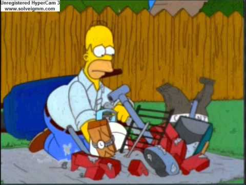 Homer builds a BBQ