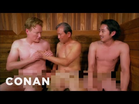 Steven Yeun &amp; Conan Visit A Korean Spa | CONAN on TBS