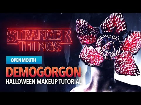 Stranger Things monster makeup tutorial (open mouth)
