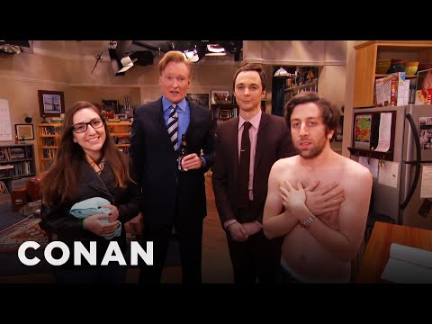 Jim Parsons &amp; Conan Raid The &quot;Big Bang Theory&quot; Set With A Fan | CONAN on TBS