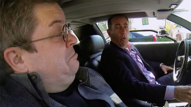 Jerry Seinfeld und Patton Oswalt in einem DeLorean