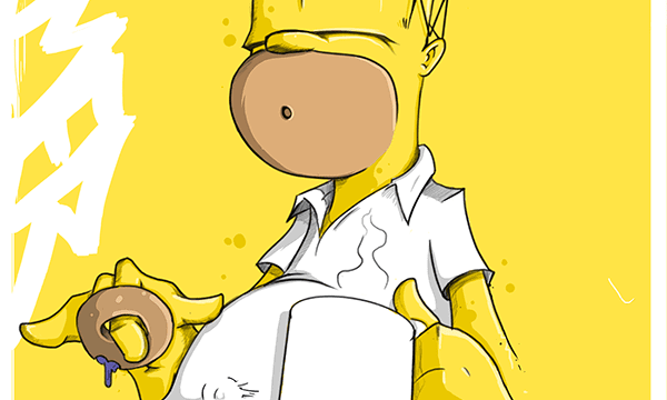 Simpsons-Illustrationen von 2NES UNOe