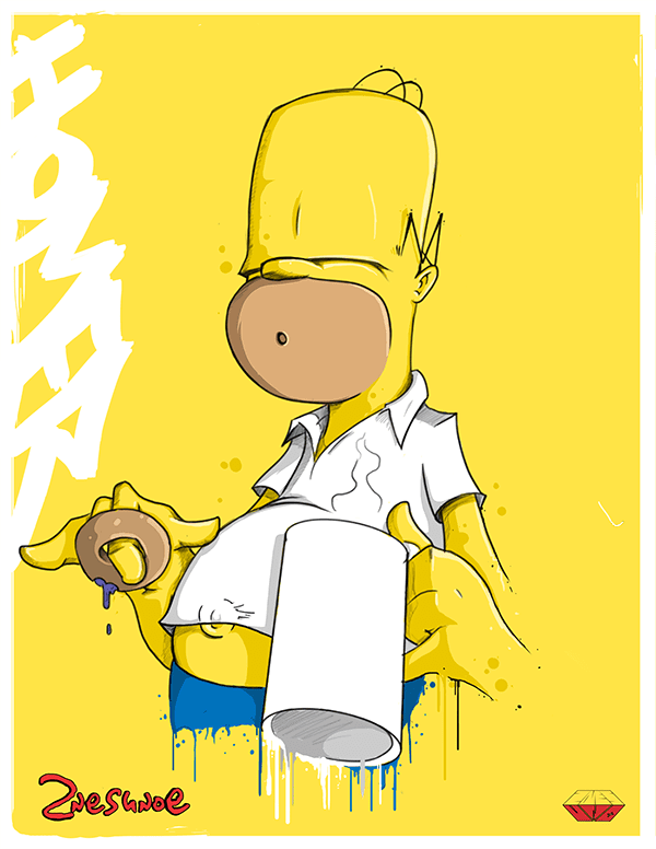 Simpsons-Illustrationen von 2NES UNOe