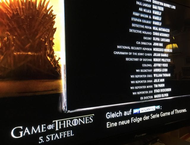 „Gleich auf Sky Atlantic HD: Game of Thrones, Staffel 5“