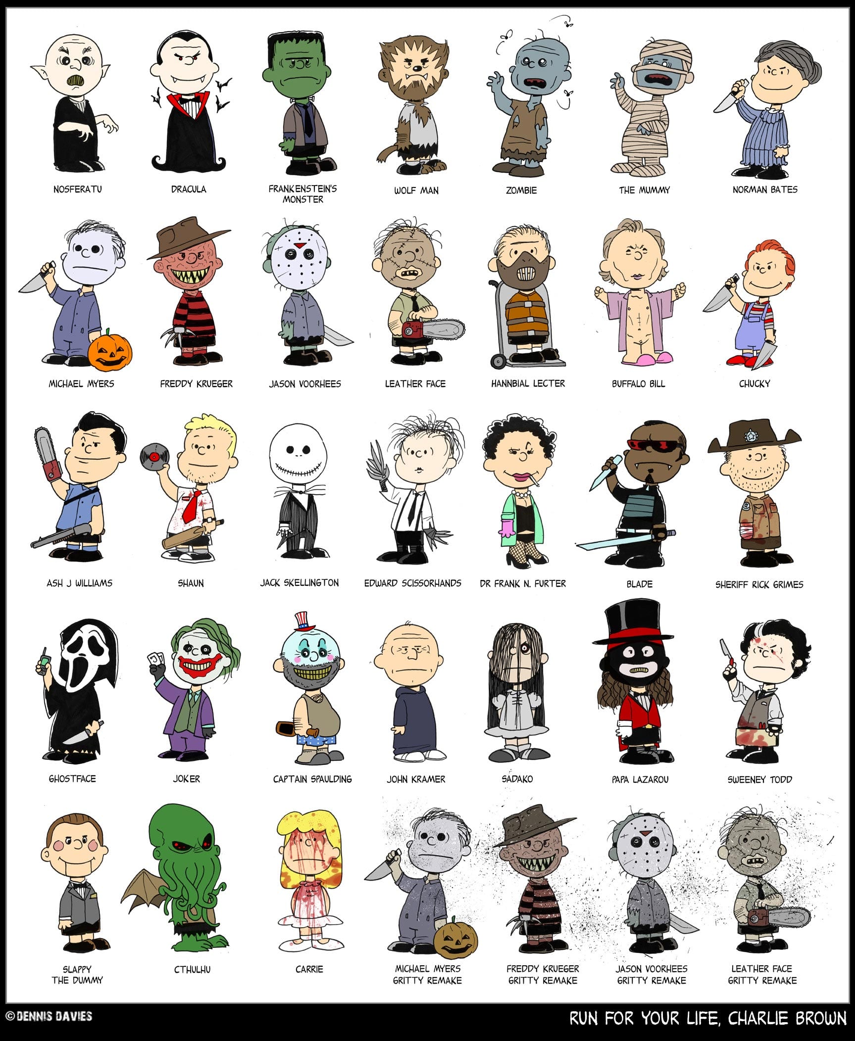 Horror Charlie Brown - Charakter-Illustrationen - seriesly AWESOME