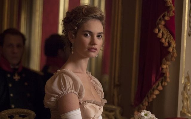 Lily James as Natasha Rostova in BBC one's adaptation of War and Peace
