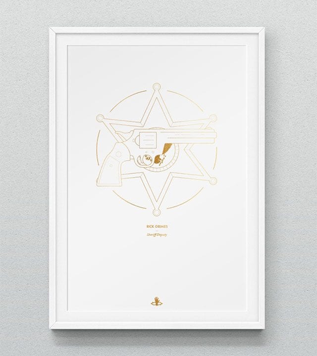 Minimalistische The Walking Dead-Prints