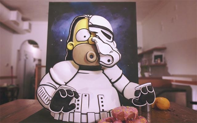 Homer Simpson Stormtrooper Cake