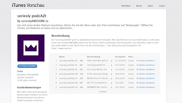 Unseren Podcast gibt es jetzt auch bei iTunes