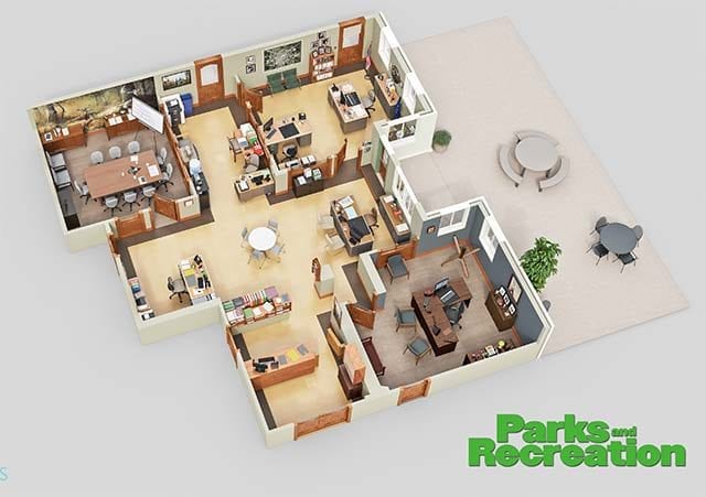 3D-Grundrisse von Serien-Arbeitsräumen