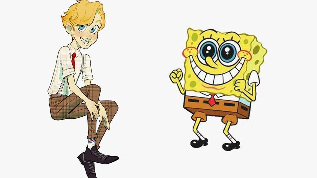 Spongebob-Figuren als Menschen gezeichnet