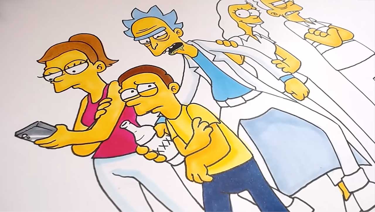 Rick-and-morty-figuren-im-simpsons-stil