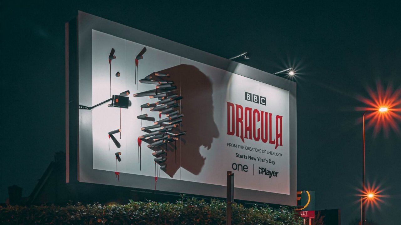 Innovative Werbetafel für „Dracula“