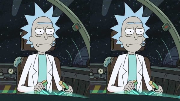 Finde die 12 Unterschiede zwischen den „Rick and Morty“-Bildern