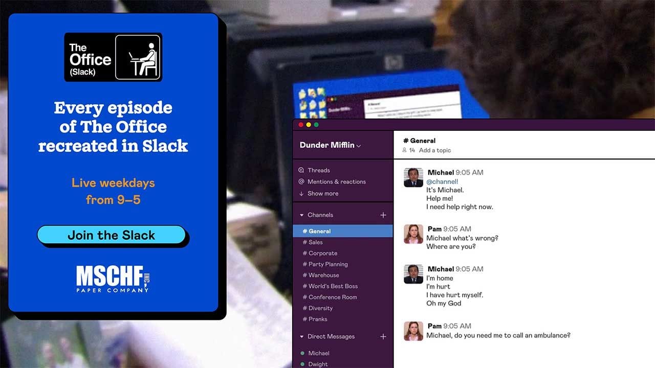 Momentan werden „The Office“-Folgen auf Slack nachgestellt