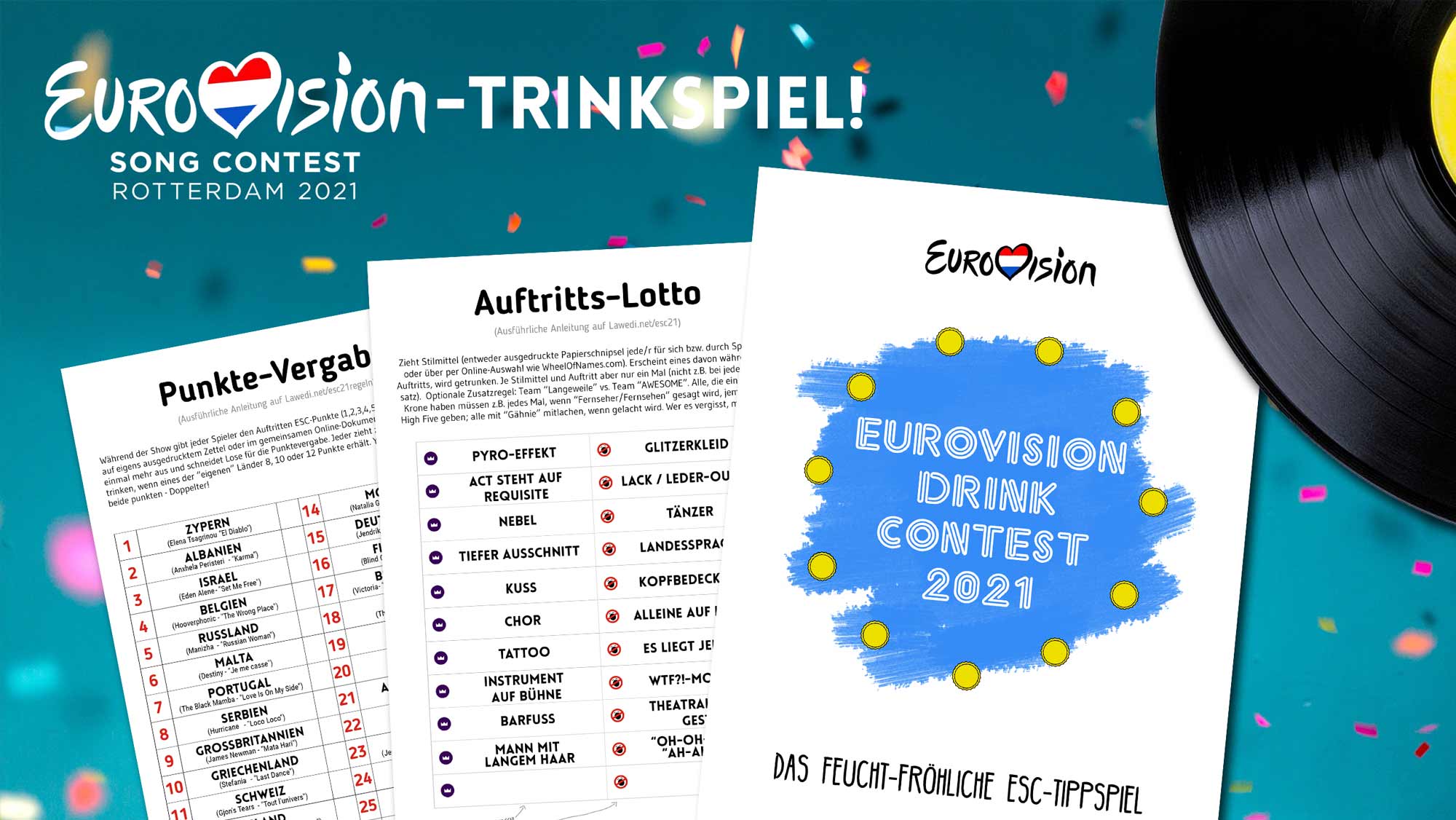 Eurovision Song Contest 2021: Tipp- & Trinkspiel zum Herunterladen