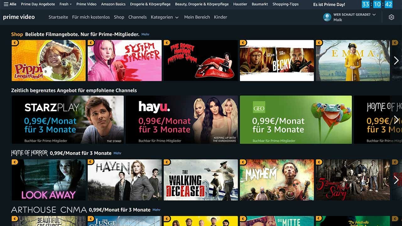 Serien-Angebote und reduzierte Amazon Prime Video Channels beim „Prime Day 2021“