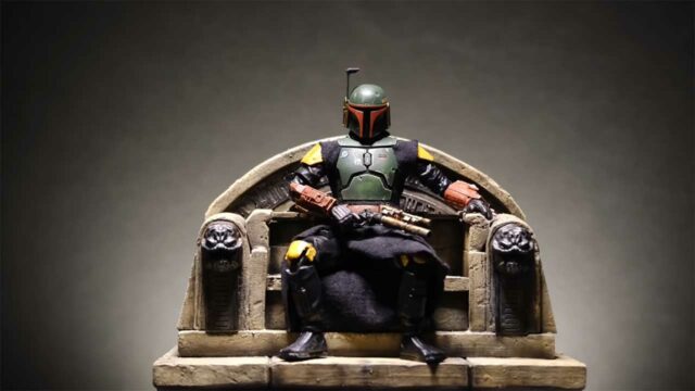 Boba Fetts Thron & „The Mandalorian“-Diaramen im Miniaturformat gebastelt