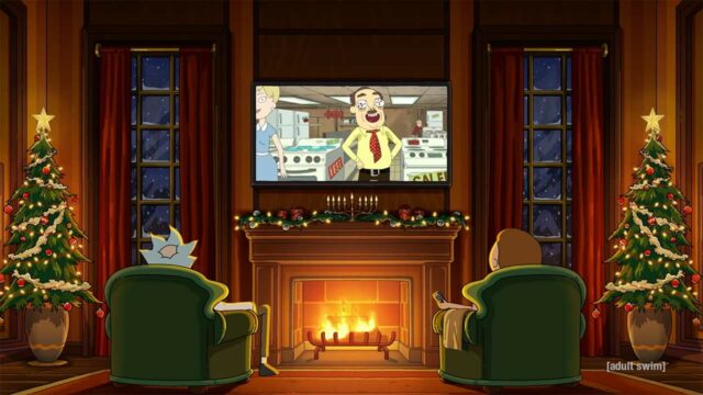 Rick-and-Morty-Kaminfeuer-interdimensional-tv