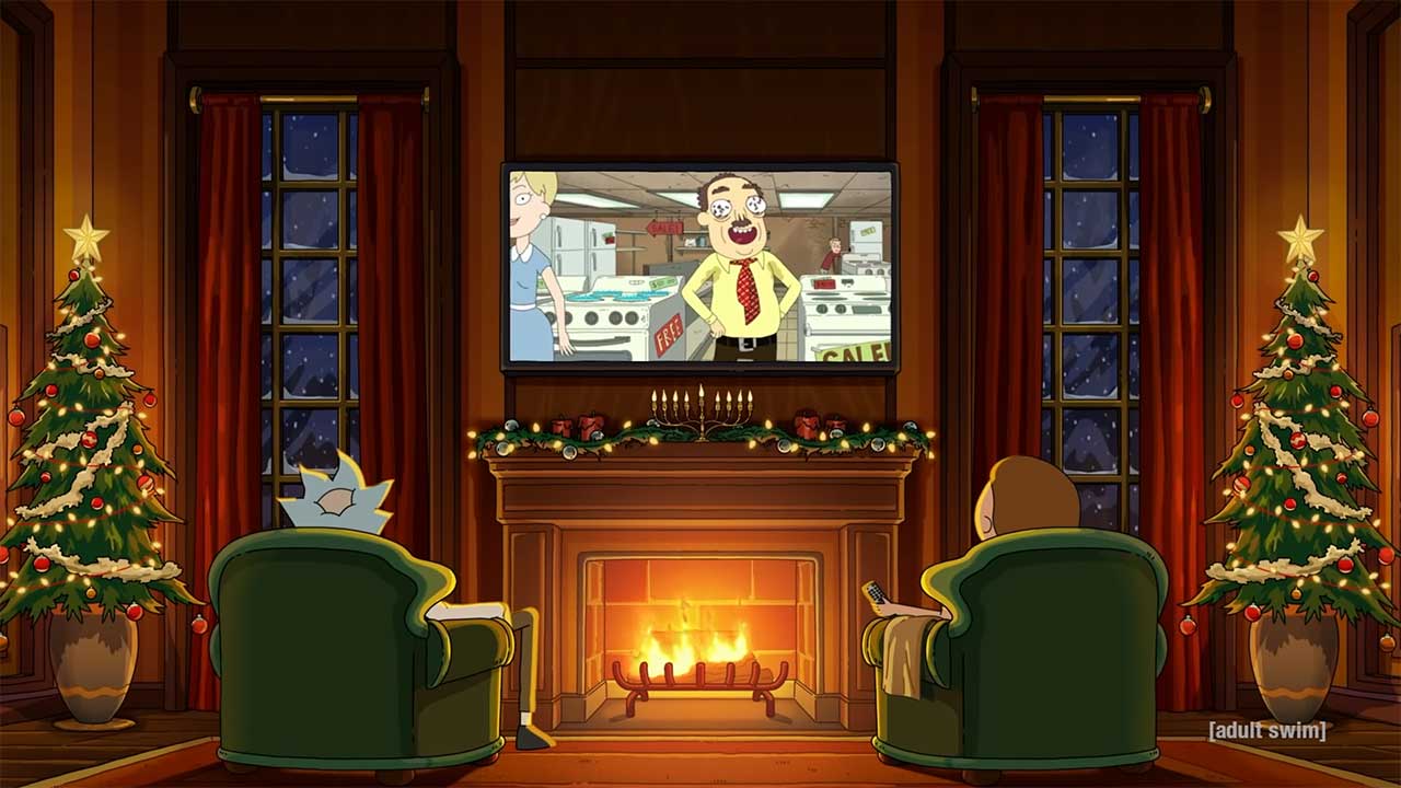 Rick-and-Morty-Kaminfeuer-interdimensional-tv