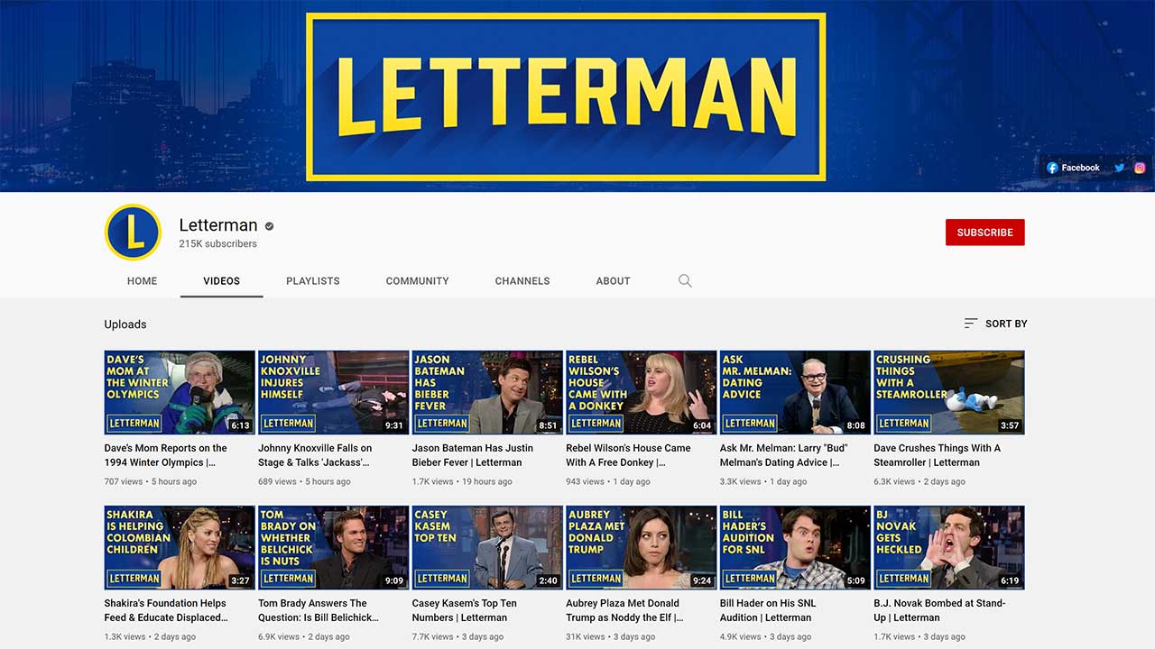 Letterman YouTube Archiv