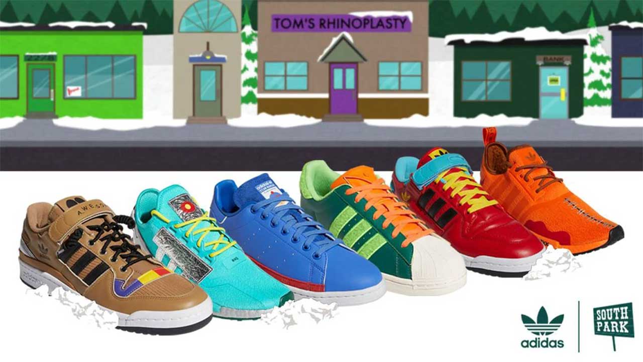 Neue South Park Sneaker Kollektion von adidas Treter im Look von Kenny Co