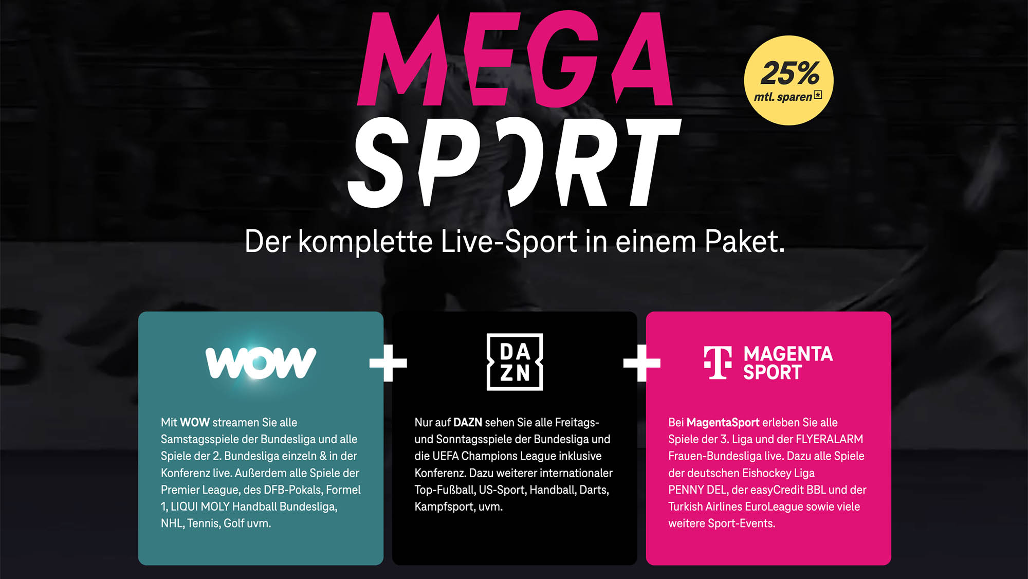 Spartipp für Sport-Fans DAZN, Sky und Magenta Sport komplett für 39 Euro - Kombination für den kompletten Sport