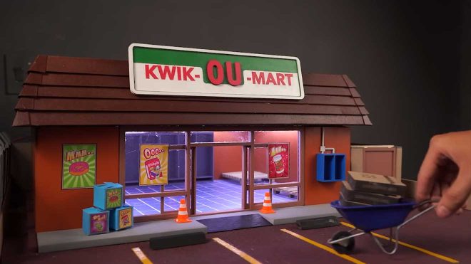 KWIK-E-MART im Miniaturformat nachgebaut