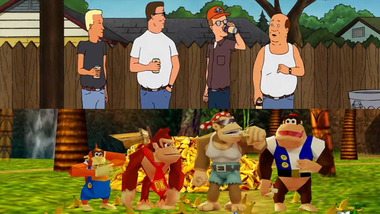 „King of the Hill“-Intro in „Donkey Kong 64“ nachgestellt