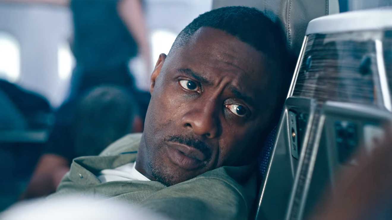 Idris Elba, Archie Panjabi and Neil Maskell in Apple TV's ticking-clock  airplane hijack thriller Hijack.