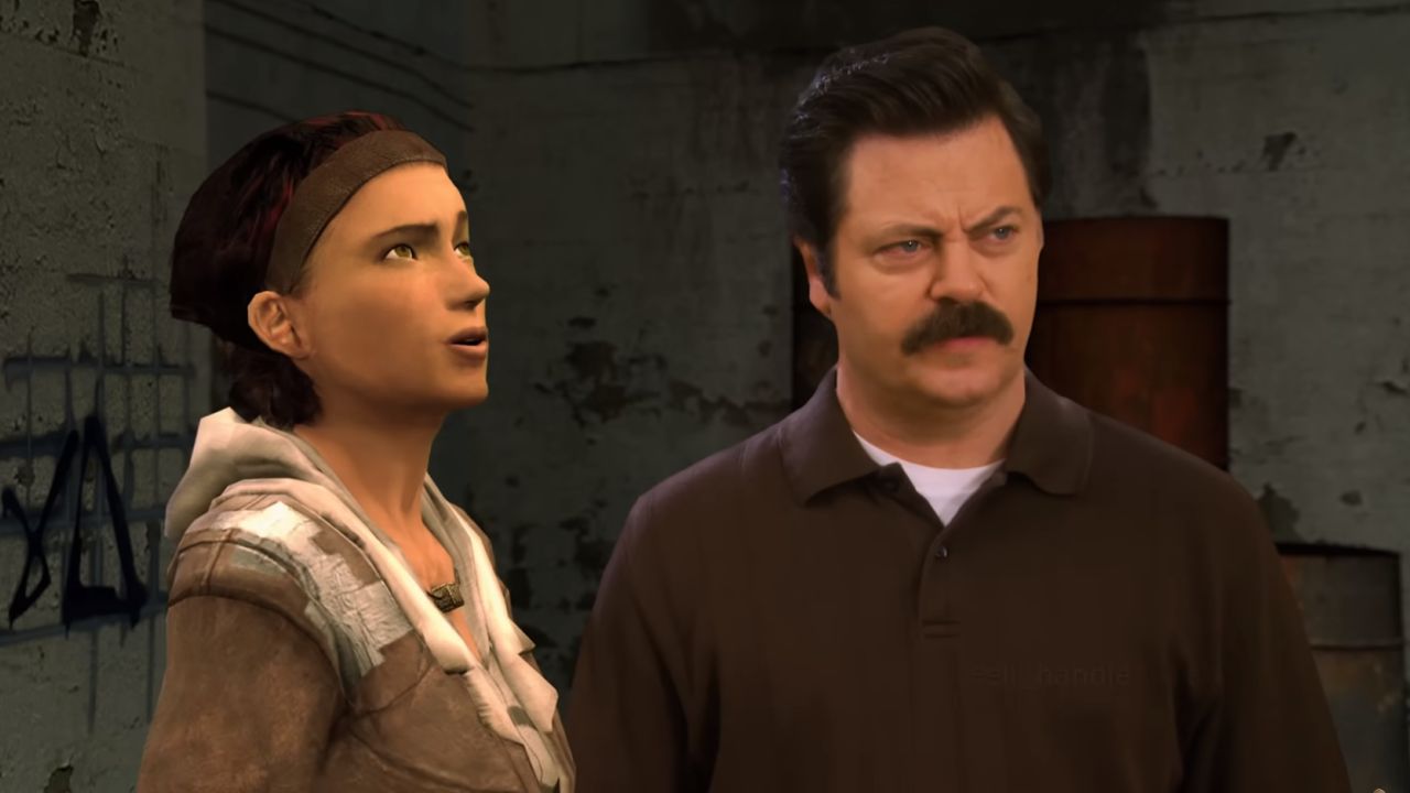 Ron Swanson aus „Parks and Recreation“ in der Welt von „Half-Life 2“