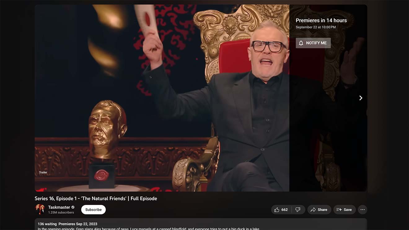 Taskmaster: Folgen von Staffel 16 werden direkt auf YouTube veröffentlicht